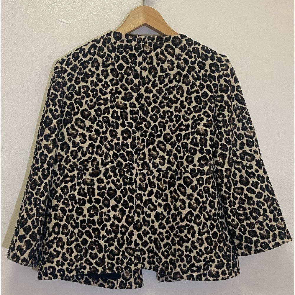 Chico’s - Tapestry Jacquard leopard/Cheetah Animal Print Open Jacket - size M/8 - Picture 4 of 8